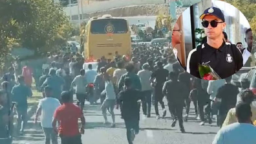 Hàng trăm CĐV Iran đuổi theo xe bus, tràn vào khách sạn để được thấy Ronaldo ‘bằng xương, bằng thịt’
