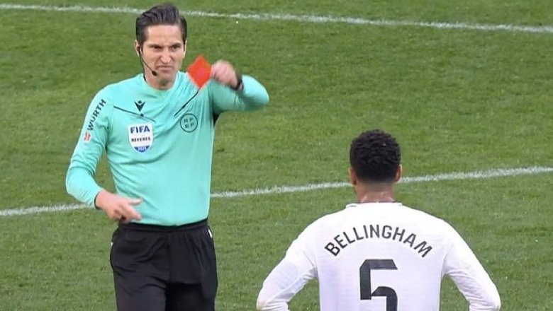 Trọng tài đuổi Bellingham bị 'treo còi' vô thời hạn ở cả La Liga lẫn Cúp châu Âu 