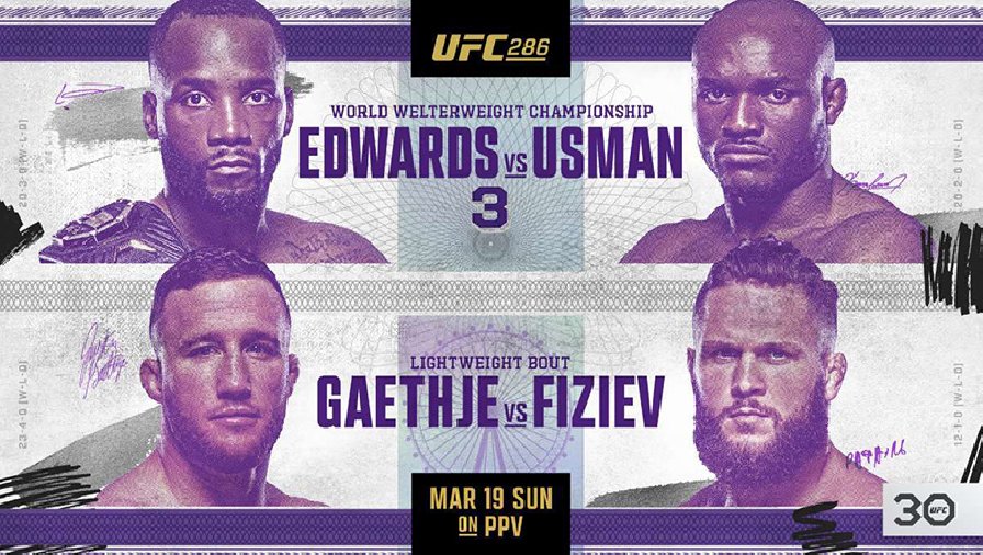 Xem trực tiếp UFC 286: Edwards vs Usman 3 trên kênh nào?