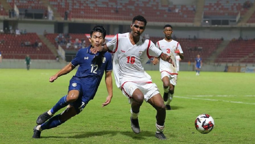 U20 Thái Lan thất bại trước Oman, mất quyền tự quyết tại vòng loại châu Á