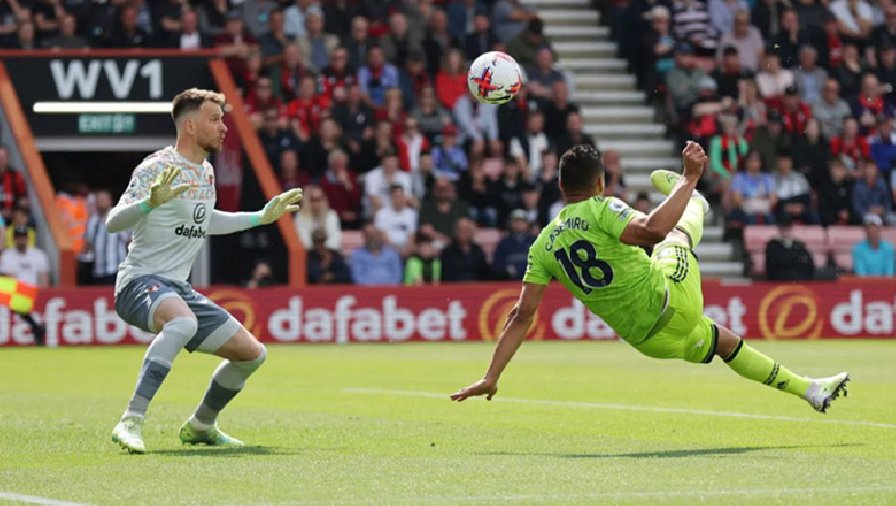 Kết quả bóng đá Bournemouth vs MU: Casemiro giúp Quỷ đỏ chạm tay vào vé dự Cúp C1 châu Âu