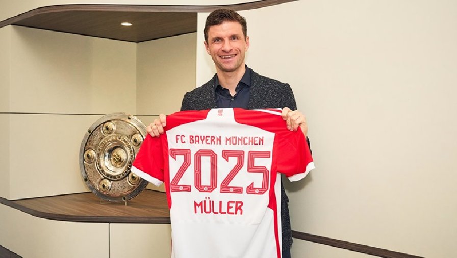 Muller gia hạn hợp đồng, nối dài thời gian gắn bó với Bayern Munich lên 25 năm