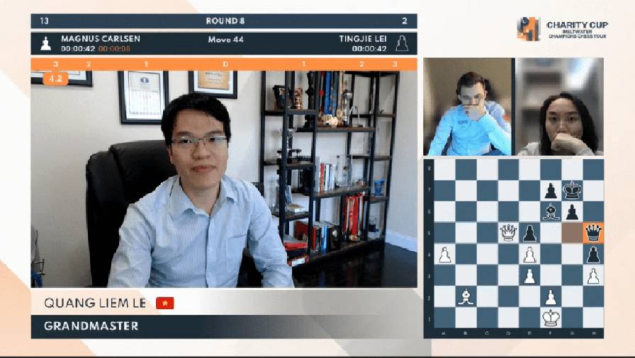 Lê Quang Liêm xuất thần khi dẫn đầu Charity Cup 2022, bỏ xa vua cờ Carlsen