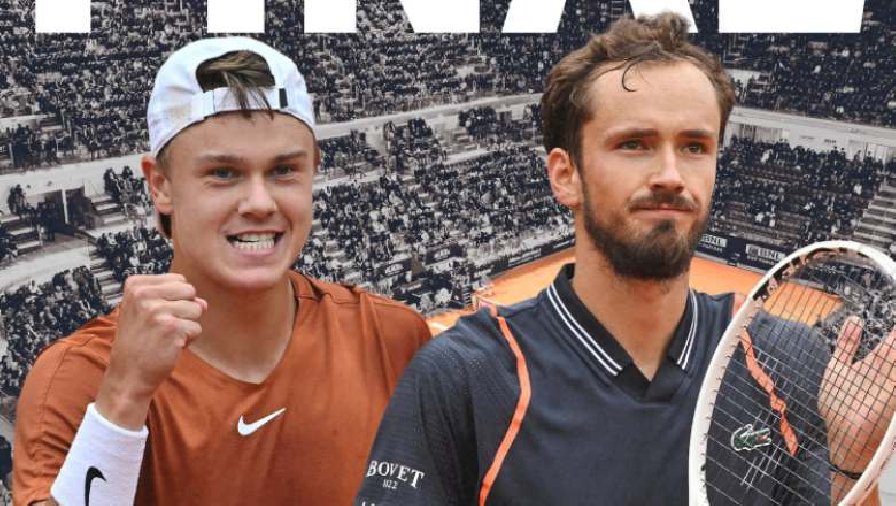 Kết quả tennis hôm nay 21/5: Medvedev và Rune vào chung kết Rome Masters