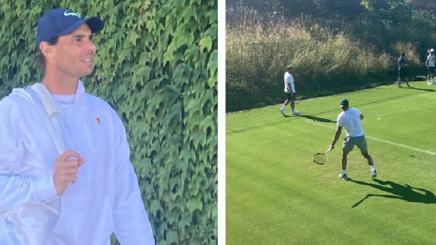 Nadal tập luyện chuẩn bị cho Wimbledon 2022 ngay khi đặt chân đến London