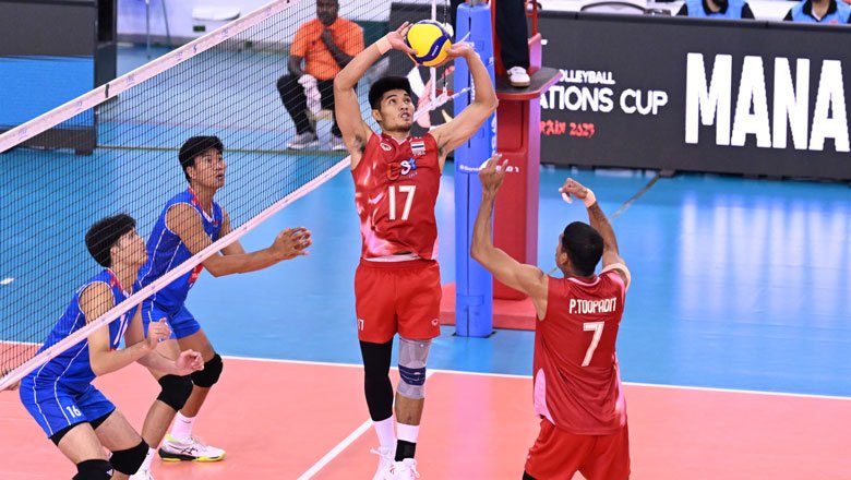 Bóng chuyền nam Thái Lan thắng đậm Philippines trong nhóm xếp cuối ở AVC Nations Cup 2025