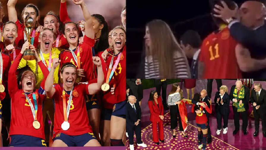 Chủ tịch LĐBĐ Tây Ban Nha gây sốc khi khóa môi nữ cầu thủ vô địch World Cup 2023