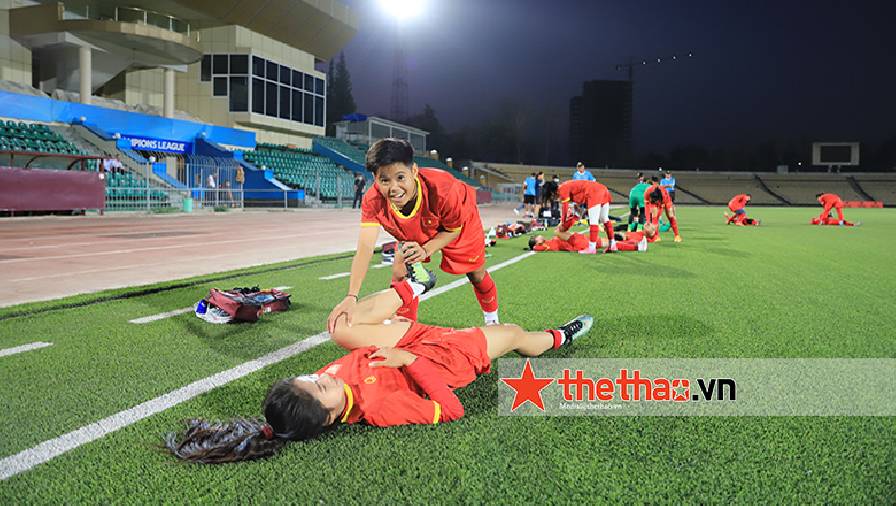 ĐT nữ Việt Nam hứng khởi tập luyện tại Dushanbe trước thềm VL Asian Cup 2022