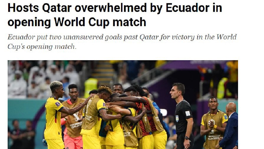 Báo Qatar: Ecuador đáng ra phải là đối thủ dễ nhất bảng A