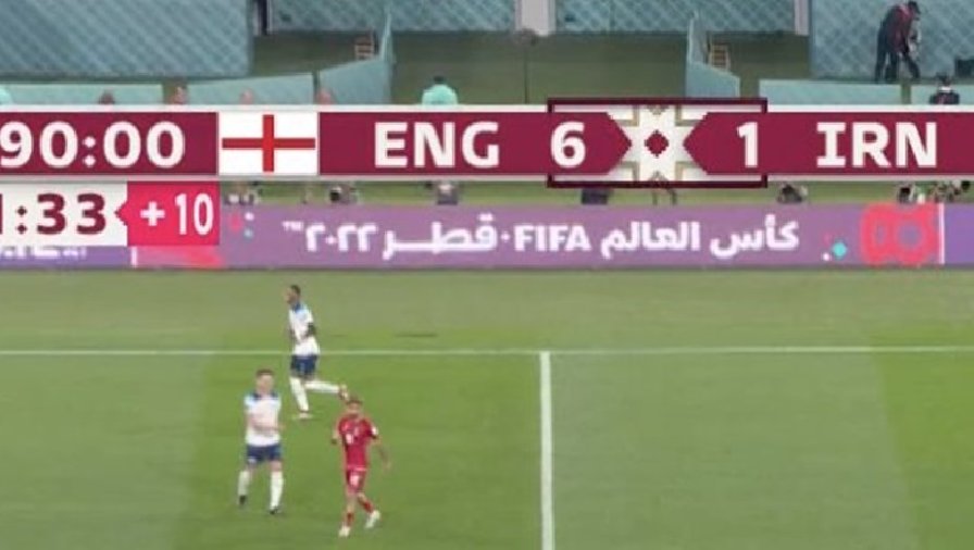 Trận Anh vs Iran đi vào lịch sử World Cup với 24 phút bù giờ