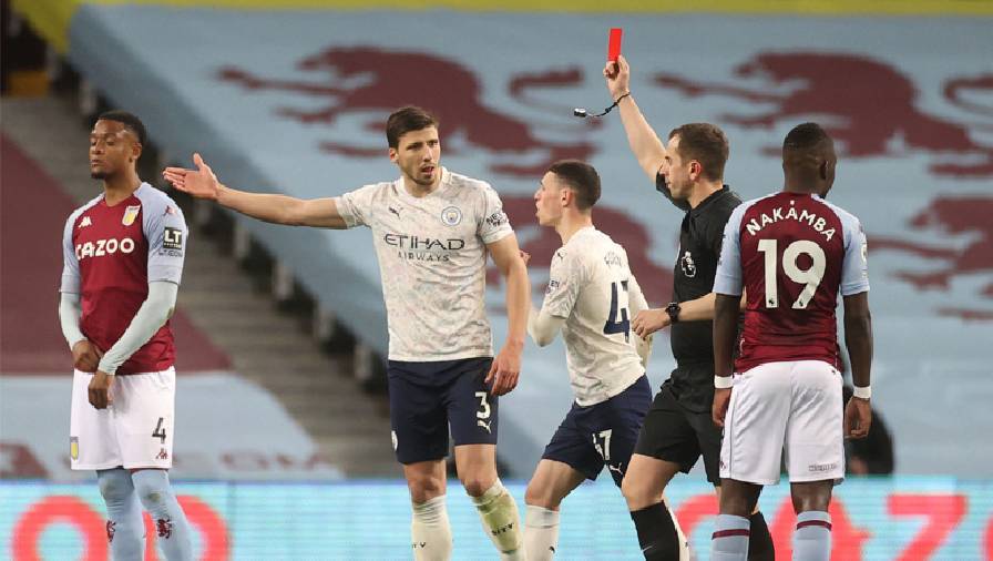 Man City ngược dòng đánh bại Aston Villa trong trận cầu có 2 thẻ đỏ