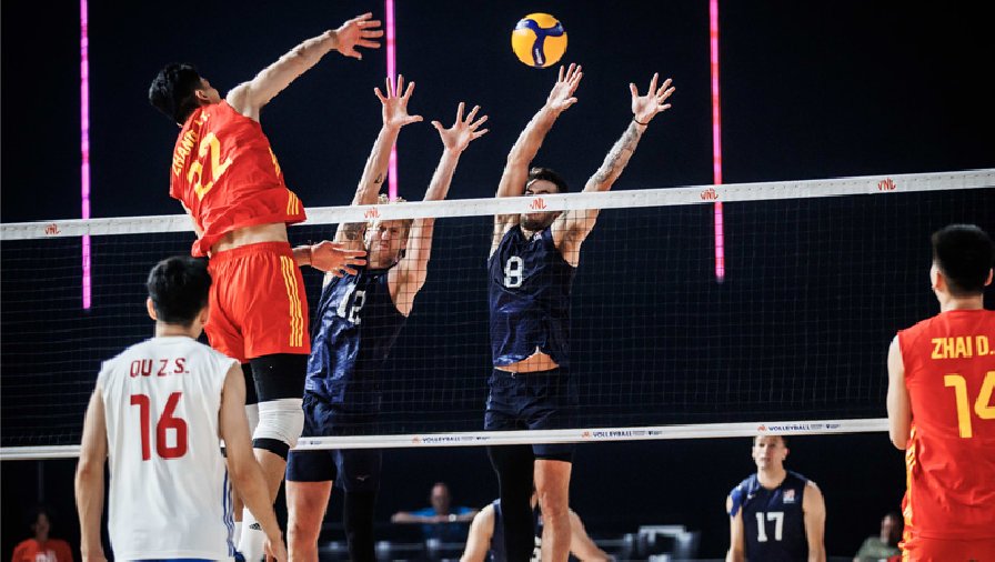 Tuyển bóng chuyền nam Trung Quốc suýt tạo bất ngờ trước Mỹ ở Volleyball Nations League 2023