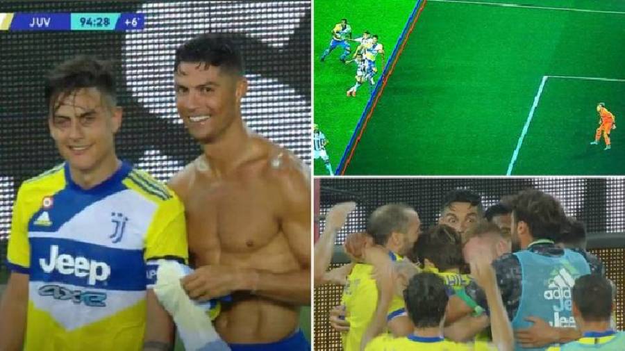 Đã mất bàn thắng phút bù giờ, Ronaldo còn ăn thẻ vàng vì cởi áo ăn mừng