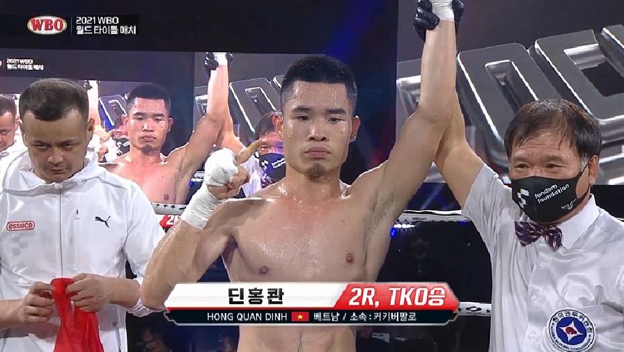 Sự kiện tranh đai WBO: Đinh Hồng Quân hạ knockout đối thủ Hàn Quốc trong hiệp 2