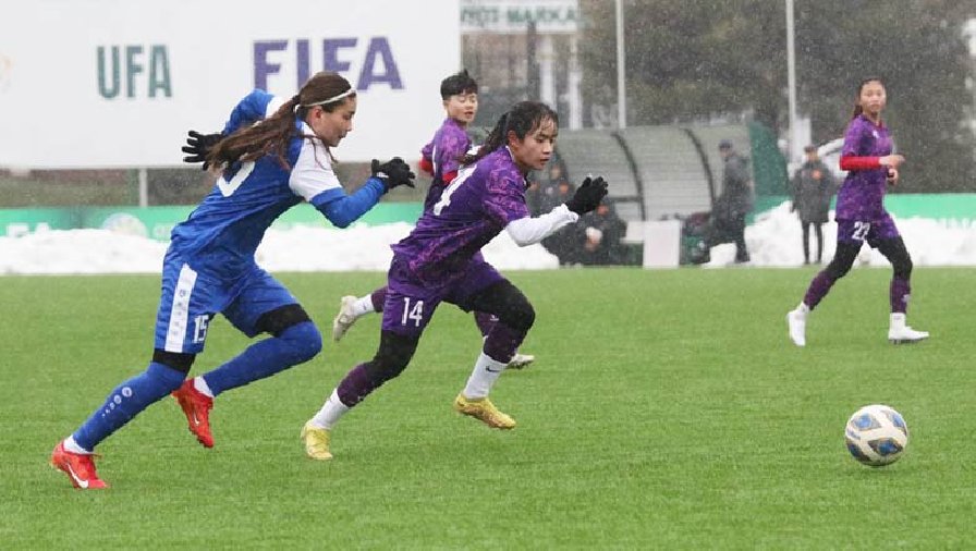 U20 nữ Việt Nam tái hiện trận 'U23 Thường Châu' dưới mưa tuyết trước Uzbekistan