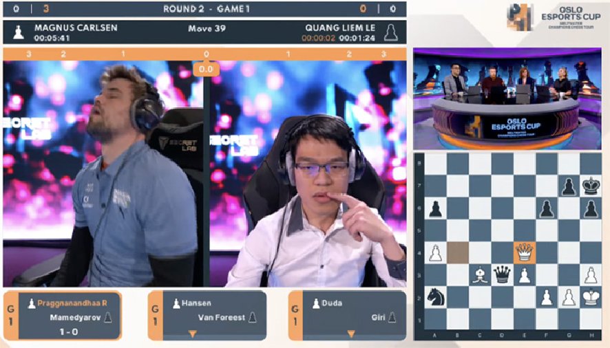 Quang Liêm lần đầu tiên đánh bại vua cờ Carlsen