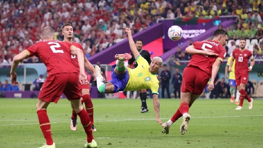 Siêu phẩm 'cắt kéo' của Richarlison trở thành bàn thắng đẹp nhất World Cup 2022