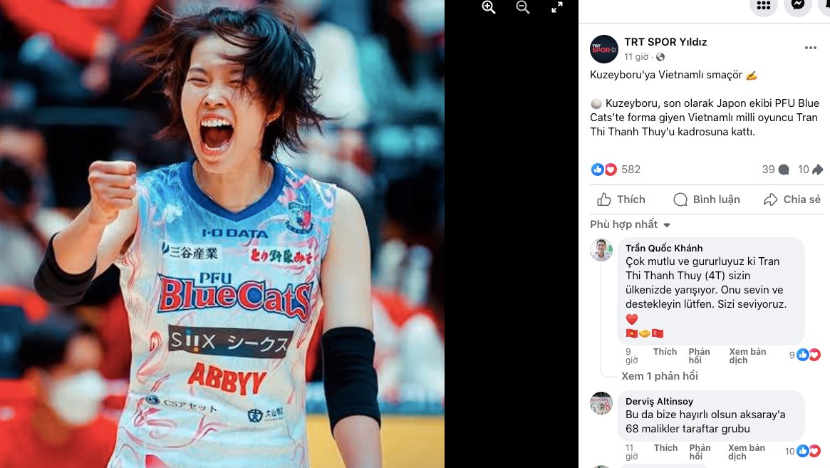 Truyền thông Thổ Nhĩ Kỳ 'dậy sóng' chào đón Trần Thị Thanh Thuý sang thi đấu