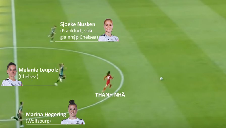 Ba cầu thủ ĐT nữ Đức bất lực ngăn Thanh Nhã ghi bàn đều là siêu sao hàng đầu châu Âu