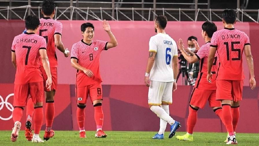 Hàn Quốc thắng đậm Romania, bảng B bóng đá nam Olympic Tokyo 2021 có 4 đội bằng điểm