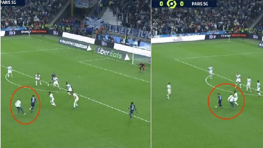 CĐV Marseille lao xuống sân rượt đuổi Messi ở trận derby nước Pháp