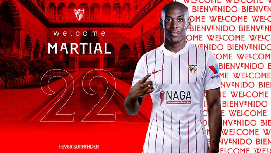 Anthony Martial chính thức gia nhập Sevilla từ MU