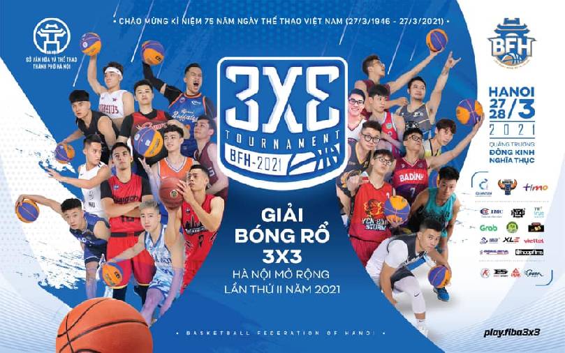 Lịch thi đấu giải bóng rổ 3x3 Hà Nội mở rộng lần 2 năm 2021