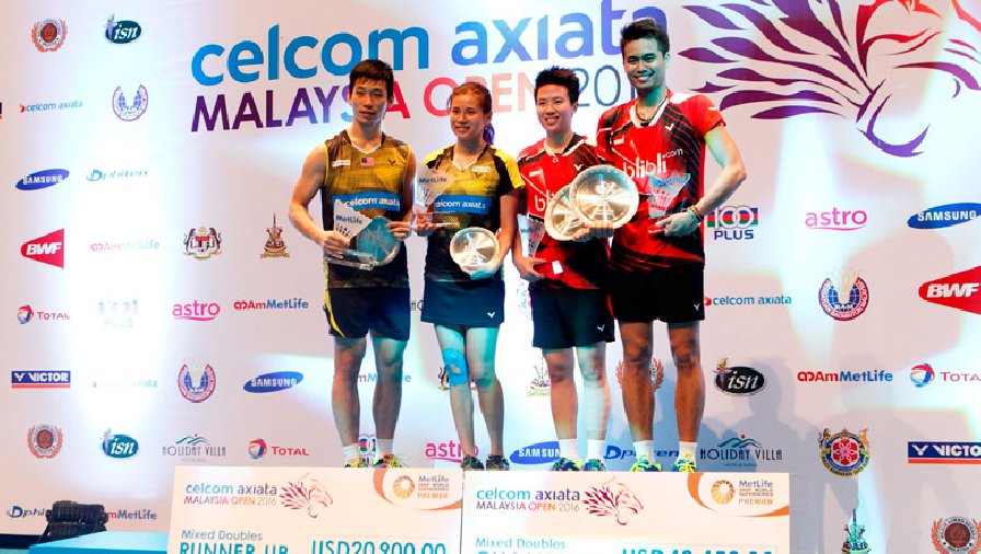 Tiền thưởng, điểm thưởng giải cầu lông Malaysia Mở rộng 2022 là bao nhiêu?