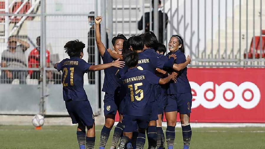 ĐT nữ Thái Lan có mặt tại VCK Asian Cup 2022 sau trận thắng Palestine 7-0