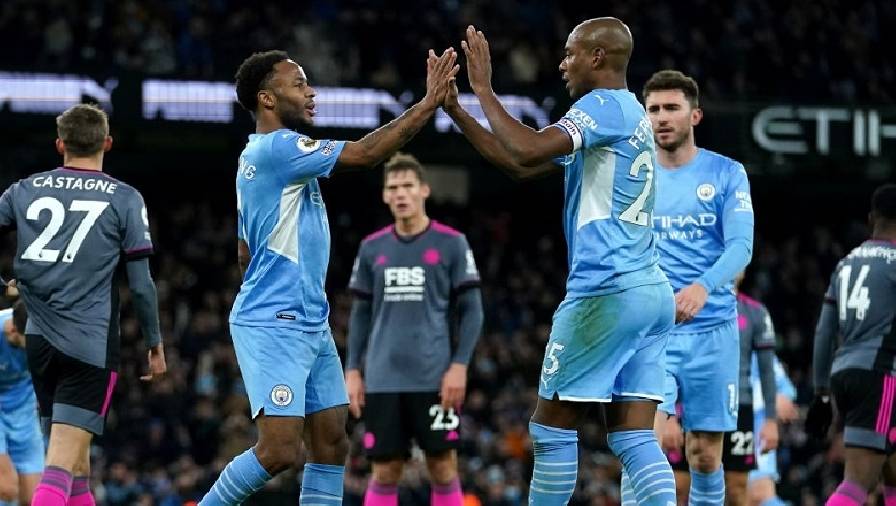 Dẫn 4-0 sau 25 phút, Man City vẫn toát mồ hôi trước Leicester trong trận cầu 9 bàn thắng