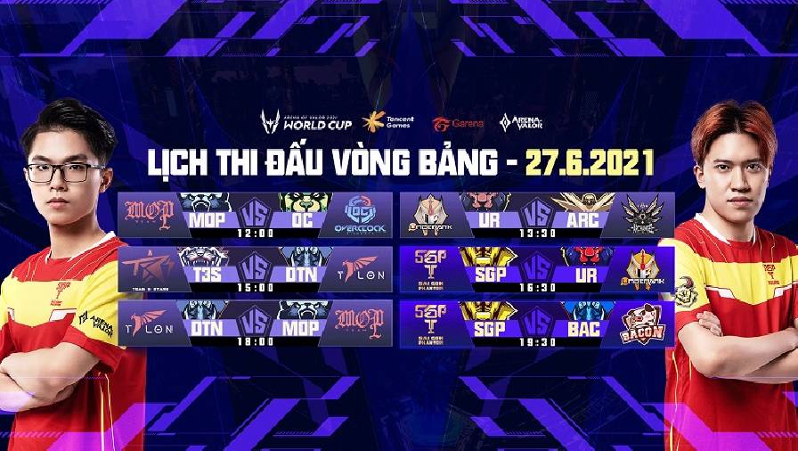 TRỰC TIẾP AWC 2021, vòng bảng ngày 27/6: Saigon Phantom tái đấu Bacon Time