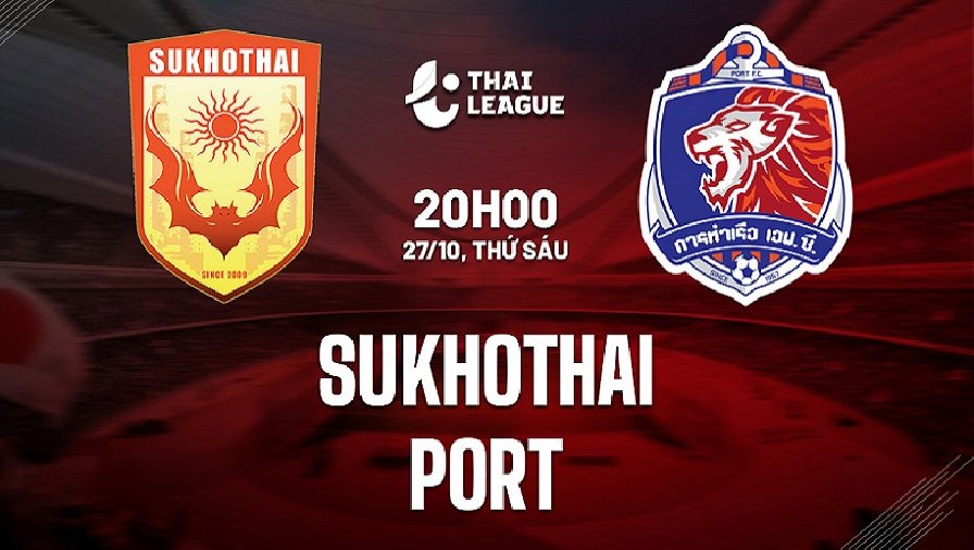 Nhận định, soi kèo Sukhothai vs Port FC, 20h00 ngày 27/10: Khó cản đội khách