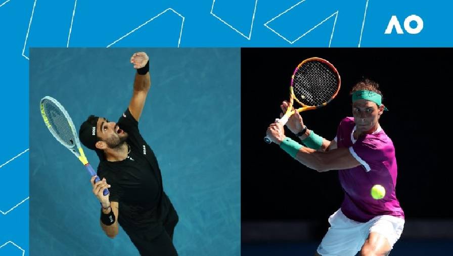 Lịch thi đấu tennis bán kết Australian Open 2022: Nadal gặp Berrettini, Medvedev đấu Tsitsipas