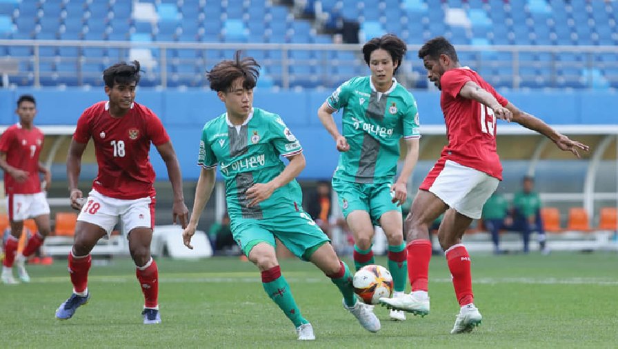 U23 Indonesia thua đội hạng Hai Hàn Quốc trước ngày sang Việt Nam dự SEA Games 31