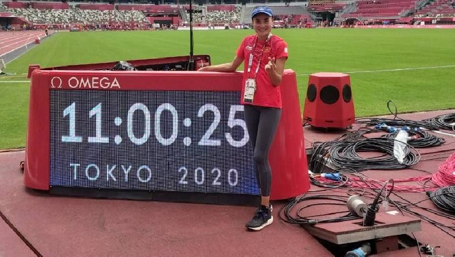 Chùm ảnh: Quách Thị Lan khởi động, làm quen đường chạy Olympic Tokyo 2021