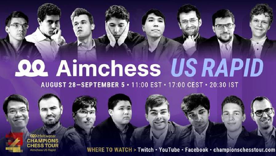 Quang Liêm đối đầu ‘vua cờ’ Carlsen ở ngày thi đấu đầu tiên của Aimchess