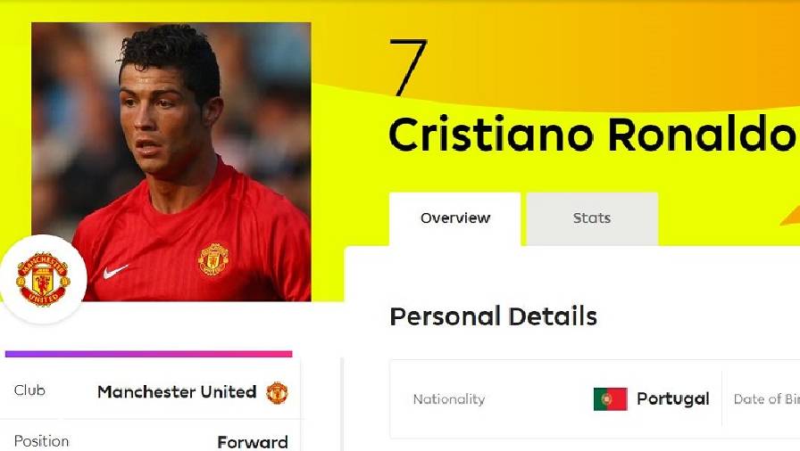 Ronaldo được trang chủ Ngoại hạng Anh 'trao' áo số 7