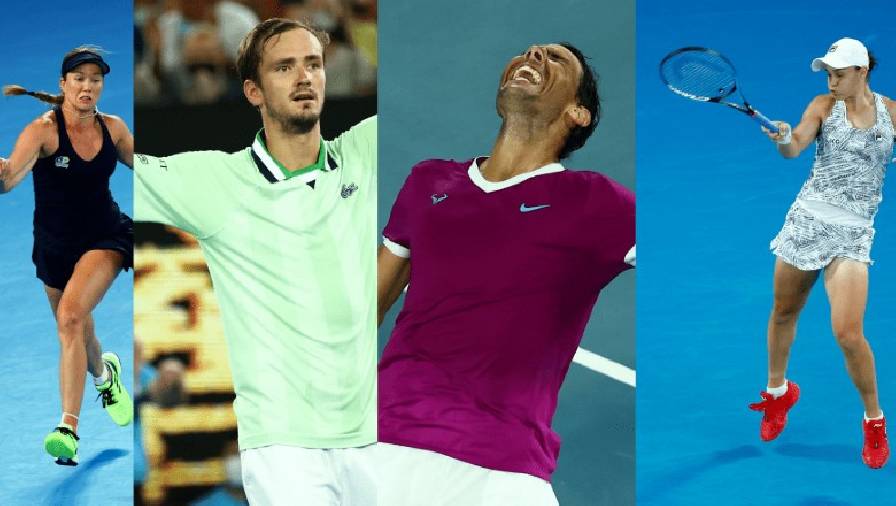Lịch thi đấu tennis Chung kết Australian Open 2022: Barty gặp Collins, Nadal đấu Medvedev