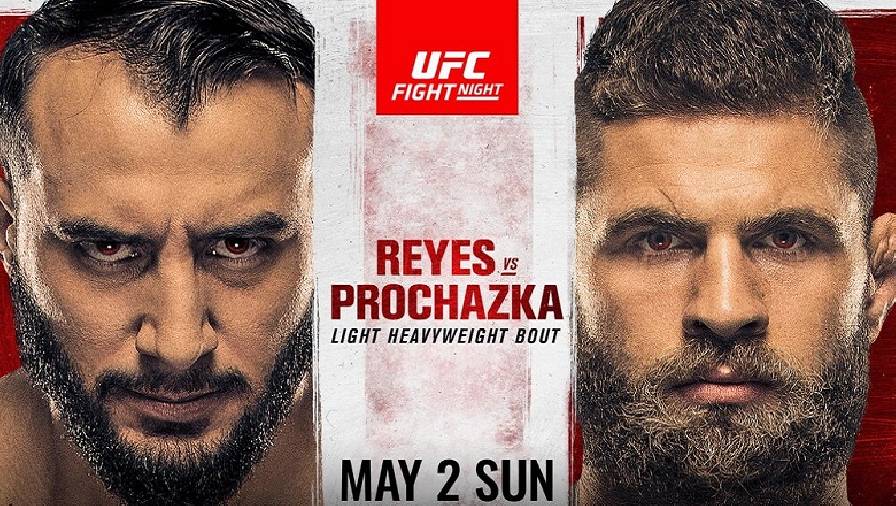 Lịch thi đấu UFC Vegas 25: Dominick Reyes vs Jiri Prochazka