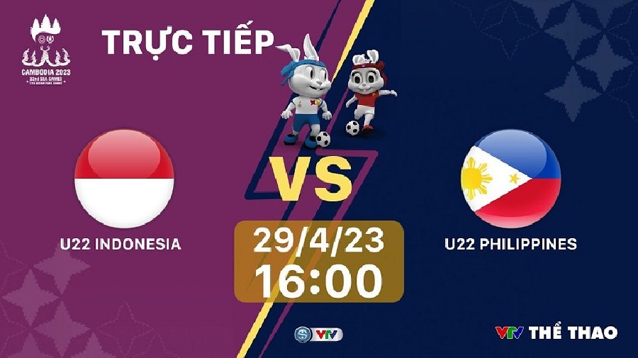 Xem trực tiếp bóng đá U22 Indonesia vs U22 Philippines, 16h00 ngày 29/4