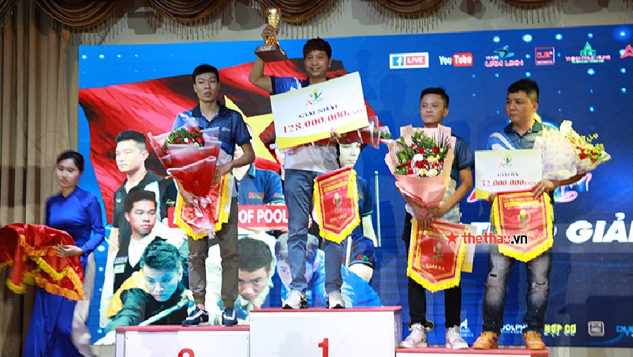Dương Quốc Hoàng đánh bại Nguyễn Văn Đãng, vô địch APLUS Cup of Pool 2022