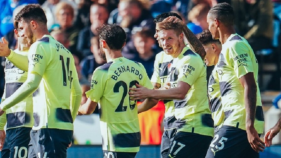 Kết quả Leicester vs Man City: De Bruyne 'thay' Haaland đưa The Citizens lên đỉnh