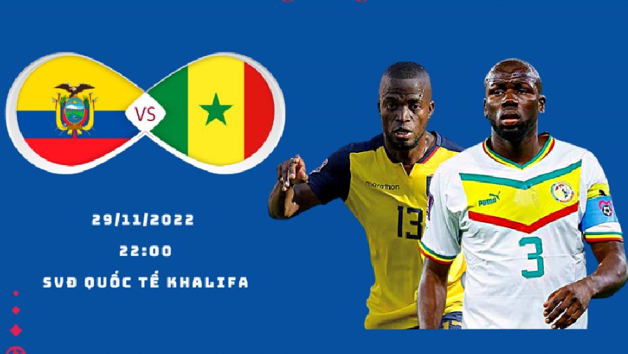 Link xem trực tiếp bóng đá Senegal vs Ecuador, 22h00 ngày 29/11