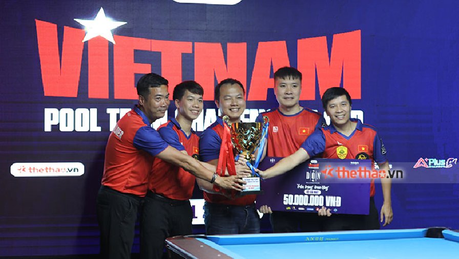 Anh Tuấn, Đức Thiện, Văn Linh vô địch giải Việt Nam Pool Team Challengers Cup trước thềm SEA Games 32