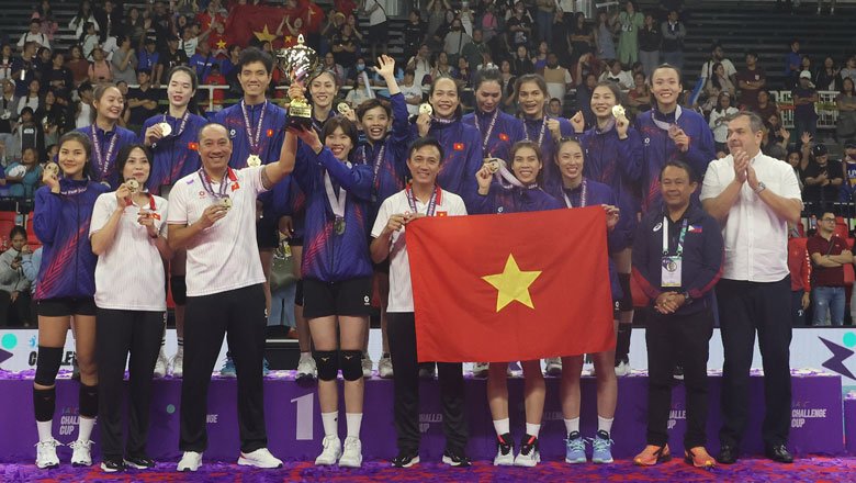 Đội tuyển bóng chuyền nữ Việt Nam nhận thưởng lớn sau chiến tích ở AVC Challenge Cup 2024