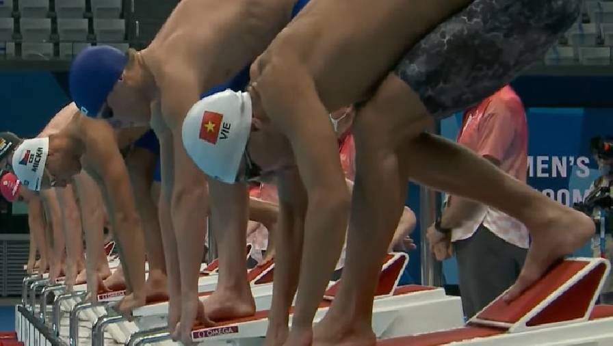 Bơi lội Olympic Tokyo 2021: Nguyễn Huy Hoàng về thứ 5 ở lượt bơi vòng loại 1500m tự do