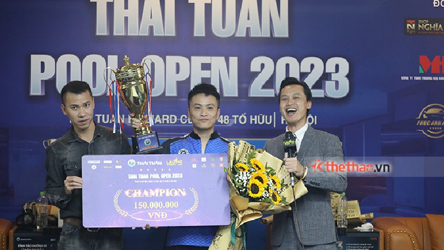 Đỗ Thế Kiên thăng hoa trước Bùi Trường An, giành chức vô địch Thái Tuấn Pool Open