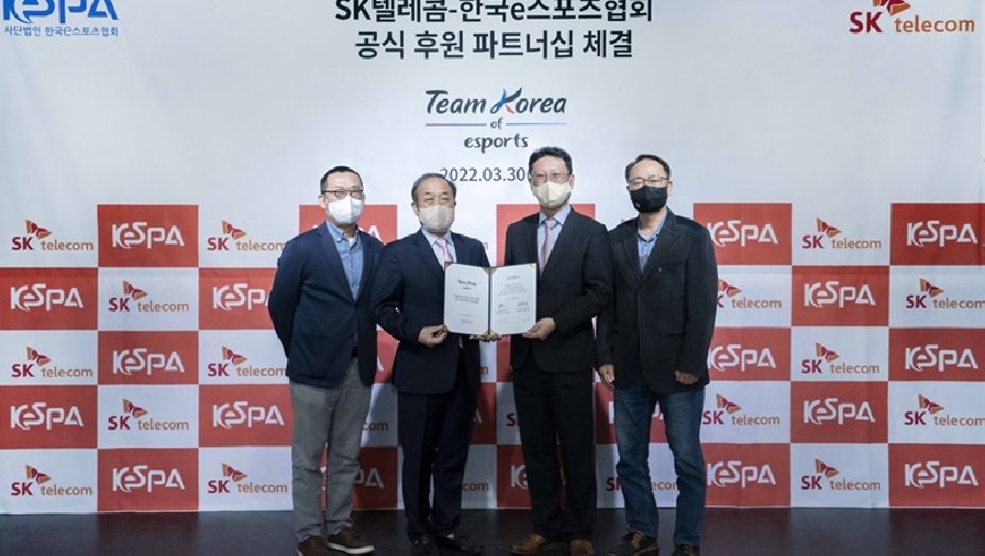SK Telecom tài trợ cho đội tuyển quốc gia Esports Hàn Quốc