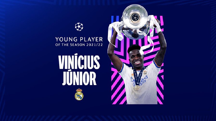 Cầu thủ trẻ xuất sắc nhất cúp C1 châu Âu 2021/22: Vinh danh Vinicius Junior