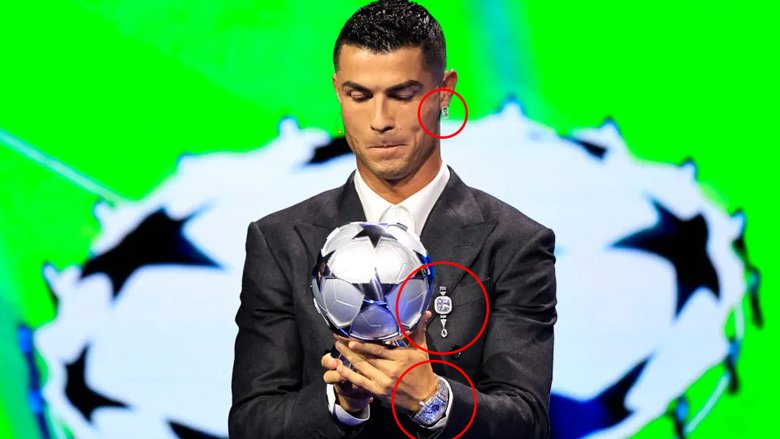 Ronaldo 'dát' lên người khối tài sản hơn 200 tỷ đồng khi dự lễ bốc thăm Cúp C1 châu Âu